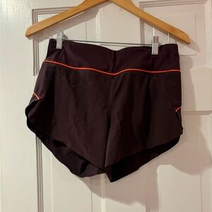 Athleta purple shorts with orange detailing, high rise!